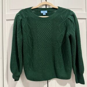 CeCe Forest Green Cable Knit Sweater
